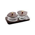 thumbnail image 3 of BotaniNest 3 Tier Snack Serving Tray For Candy Dessert Elegant Party Platter With Center Handle For Entertaining, 3 of 5
