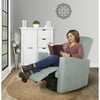 Evolur Raleigh Glider Recliner Light Blue with High Backrest Support, Durable Polyester Fabric