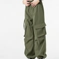 thumbnail image 5 of CYiJun Cargo Pants for Women Casual Drawstring Wide Leg Cargo Barrel Baggy Pants, 5 of 6