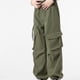 thumbnail image 5 of Amzcrzy Pantalones Cargo Holgados para Mujer, Cintura con Cordón, Pierna Ancha, Cómodos, Cintura Elástica, Sobredimensionados, Informales, Estilo Calle Hip Hop, con Bolsillos, Tallas M-2XL Verde, 5 of 5