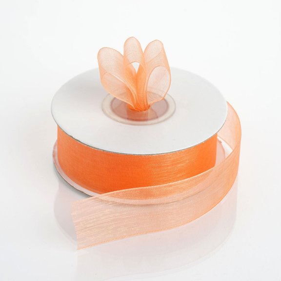 Efavormart 7/8" Organza Ribbon For Gift Package Wrapping, Hair Bow Clips & Accessories Making Crafting Sewing, Wedding-Coral Orange