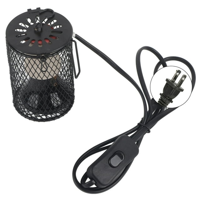 Heat Lamp For Brooder, 100W Hanging Long Lifespan Easy To Install Heat Light For Reptile Fast Heating For Lizards For Pet