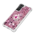 thumbnail image 4 of Funda para Samsung Galaxy S21 Plus 5G con Brillo Líquido Flotante, Purpurina, Parachoques y Anillo Giratorio Soporte, 4 of 5