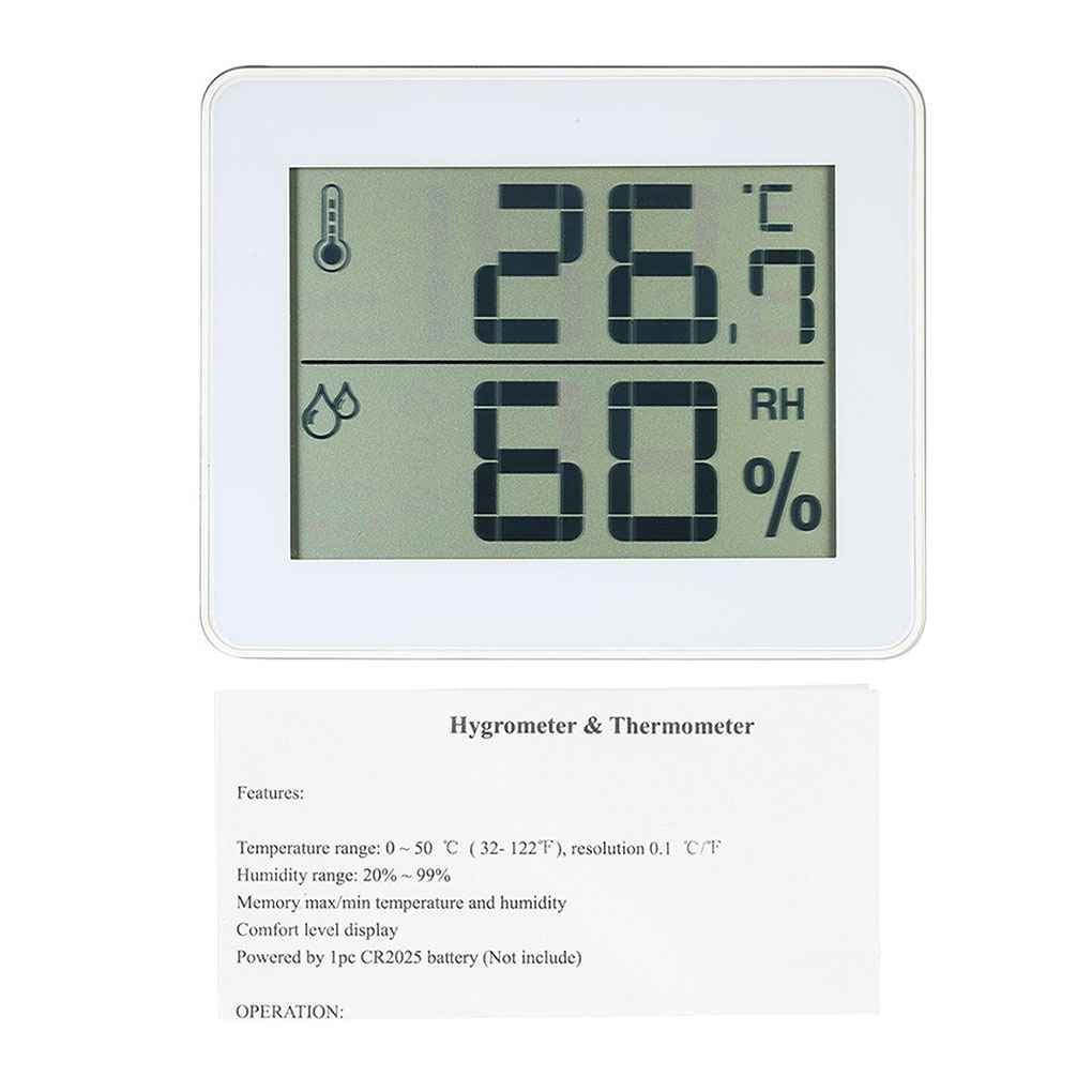 Bonrich Desk Digital Display Temperature Humidity Meter Office
