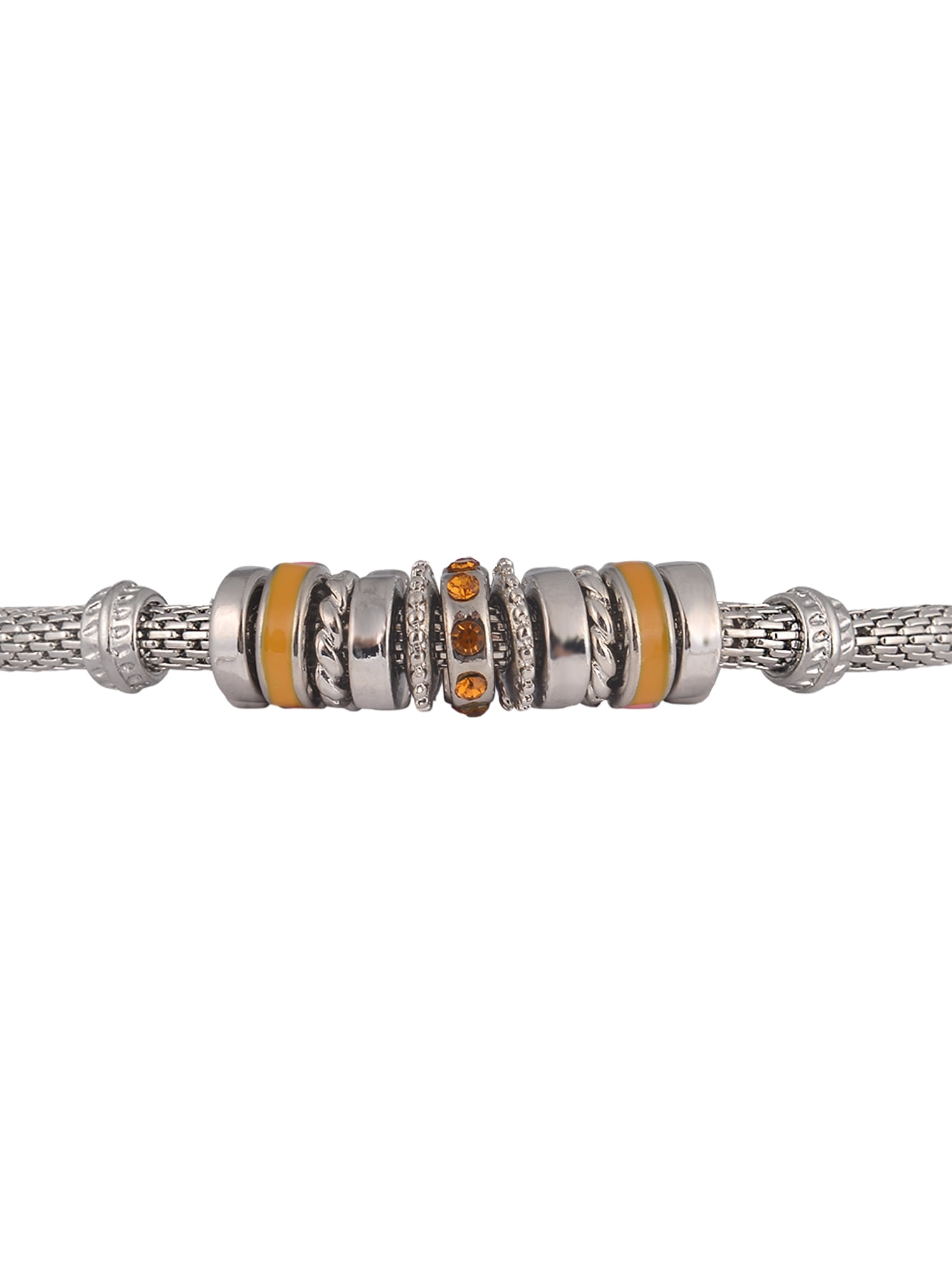 Time and Tru Silvertone Chain with Topaz Birthstone "November" Bracelet
