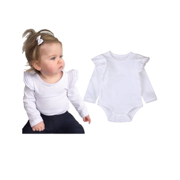 Barboteuse à Manches Longues à Volants pour Bébé Fille Garçon Couleur Unie Vêtements Décontractés Printemps Automne