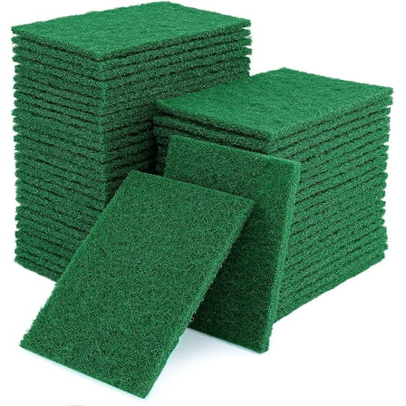 100 Pcs Scouring Pads,Heavy Duty Scour Pads,4 x 5.95 inch Reusable Green Scrub Pads for Metal Grills & Kitchen Scrubbers,Non-Scratch Scrubbing Pads for Household Kitchen Dishes Sink Bathtub