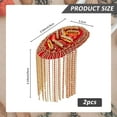 thumbnail image 2 of 1 Set 2Pcs Rhinestone Shoulder Tassel Shoulder Red and Golden Link Chain Epaulet Retro Shoulder Badge Punk Epaulette Shoulder Brooch Pin for Men and Women Cloth Uniform Accessories, 2 of 6