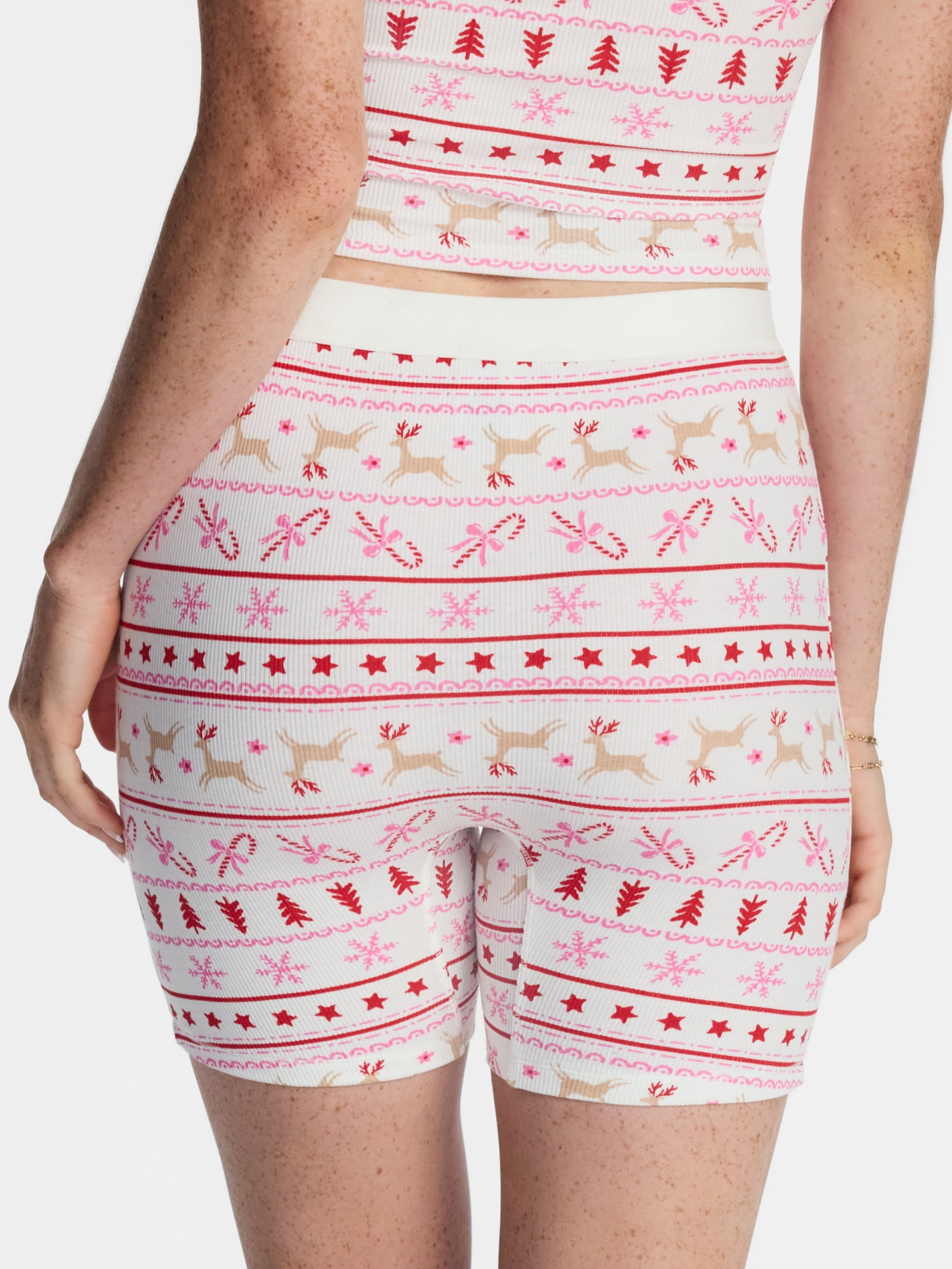 No Boundaries Cotton Stretch Ribbed Boxer Shorts, Women's XS-XXXL