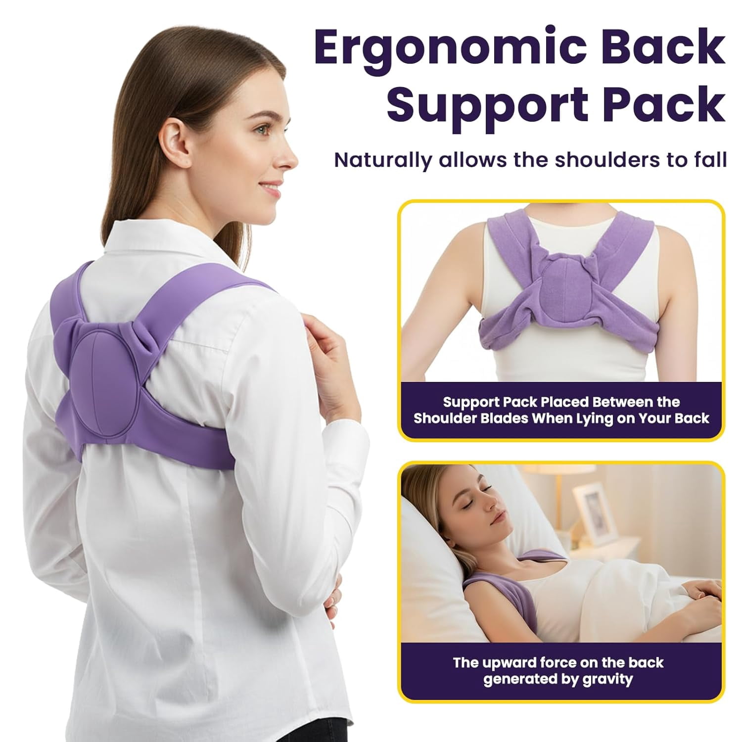 Shoulder Brace for Sleeping,Straps Hunchback Posture Upper Back Corrector for Men Proper Align Sleep Support Device Night Shoulder Opener Stabilizer Better Nighttime Chest Belt