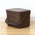 thumbnail image 2 of Dustbin Trash Can Kitchen Wall Mounted Garbage Bin Recycle Compost Bin Bathroom Dustbin(Dark Brown S), 2 of 5