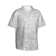 thumbnail image 2 of Easygdp Silver Glitter Men's Hawaiian Shirts Print Lapel Short Sleeve for Beach, vacation, party, casual occasions - Medium, 2 of 9