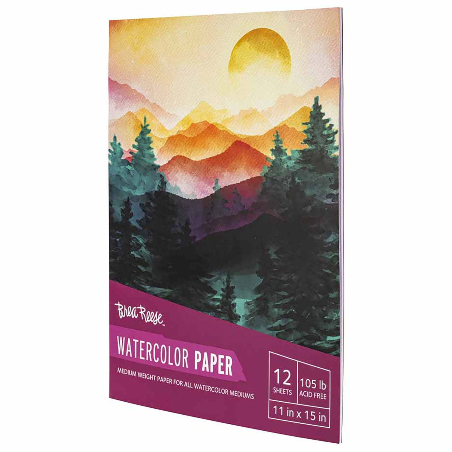 Brea Reese: Watercolor Paper Pad 50 Sheets - 11x15" - 105lb, Acid-Free, Durable & Glue-Bound, Perfect for Watercolor Painting, Adult Art Supplies
