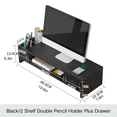 thumbnail image 3 of FTCBJJA Monitor Stand Riser with Pen Holder and Drawer, Computer Monitor Organizer for Office Computer, Laptop, Small Printer, Black Desktop Stand,Computer Screen Increase Rack, 3 of 6