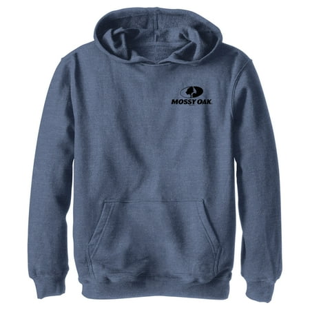 Boy s Mossy Oak Small Black Classic Logo Pull Over Hoodie Navy Blue Heather Small