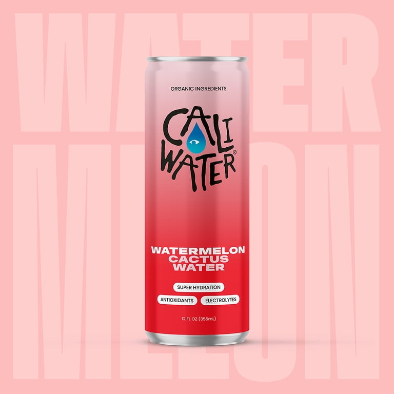 CALI WATER Organic Cactus Water Watermelon Coconut Water Alternative 12oz  Can 7g Sugar 35 Calories - Walmart.com