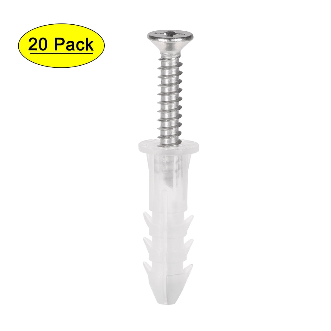 6x25mm Expansion Pipe with Screws Plastic Translucent 20 Pack Walmart