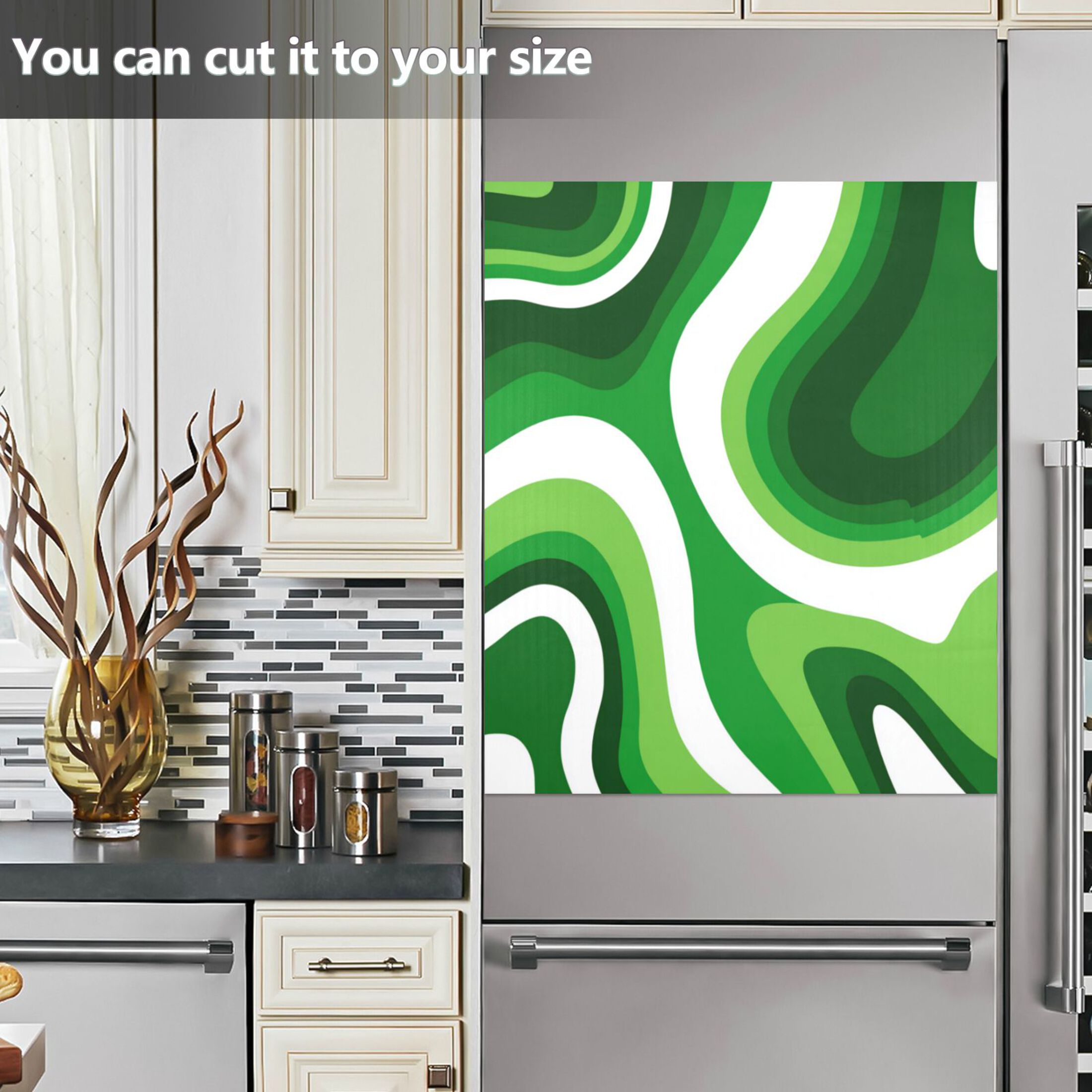 Dishwasher Magnetic Refrigerator Magnet Cover Sticker Home Decorative 23"x26" Deep Green Thick Lines