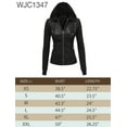thumbnail image 6 of Made by Johnny Women's Faux Leather Zip Up Moto Biker Jacket with Hoodie XXL COFFEE_OATMEAL, 6 of 6