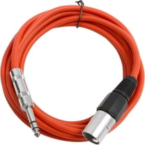 Seismic Audio SATRXL-M10, Red 10 Foot XLR Male to TRS Patch Cable
