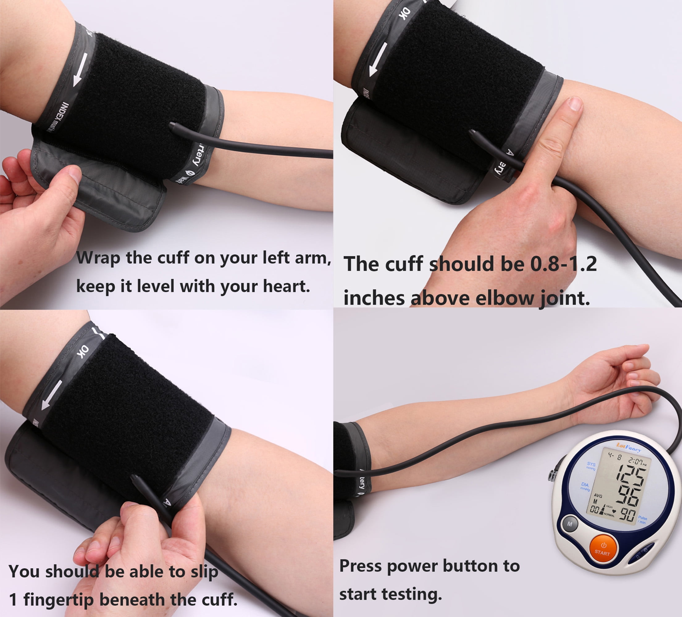 LotFancy Arm Blood Pressure Monitor with M Cuff, BP Digital Machine for Home Use