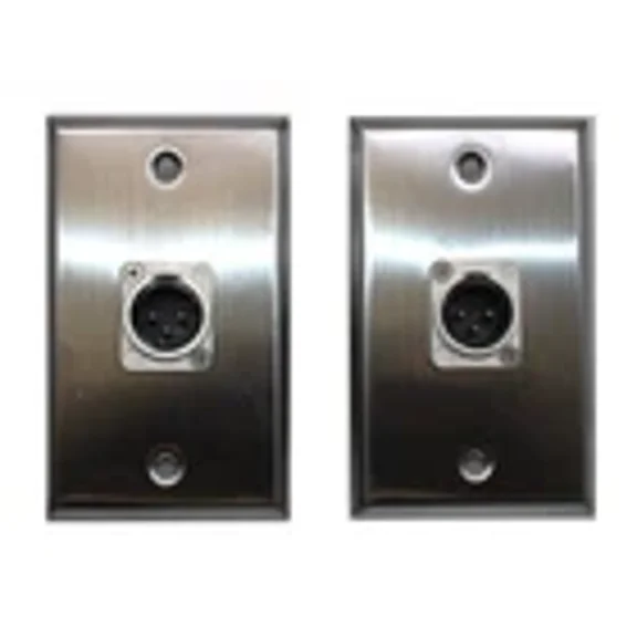 (2) Two XLR Single Wall Plates w/NEUTRIK NC3MD-L-1 Male 3 Pin (Stainless Steel)
