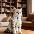 thumbnail image 3 of Cat Recovery Suit for Female Cats, Breathable Adjustable Cat Onesie After Surgery with Anti Licking Design(Blue,L), 3 of 4