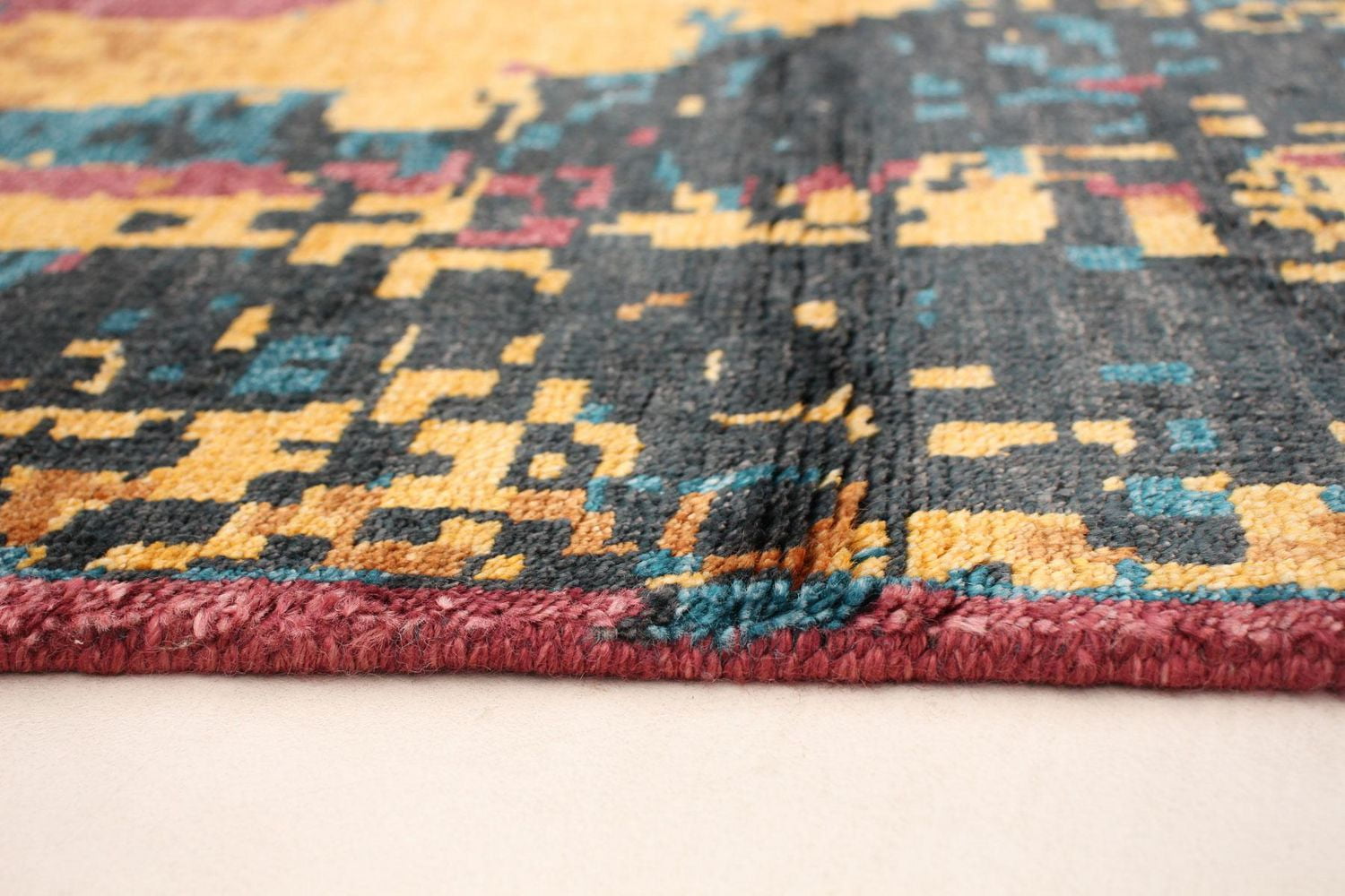 ECARPETGALLERY 5'6" x 7'7" Bordered Jules Oushak Hand-knotted Area Rug for Living Room, Dining Room and Bedroom in Red