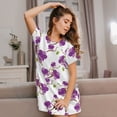 thumbnail image 3 of Pofeuu Orchids Flowers Print Women's Loose Fit Short Sleeve Nightgown, Comfortable Sleep Dress for Women, Casual Lounge Sleepwear, Soft Cotton Sleep Dress, 3 of 6