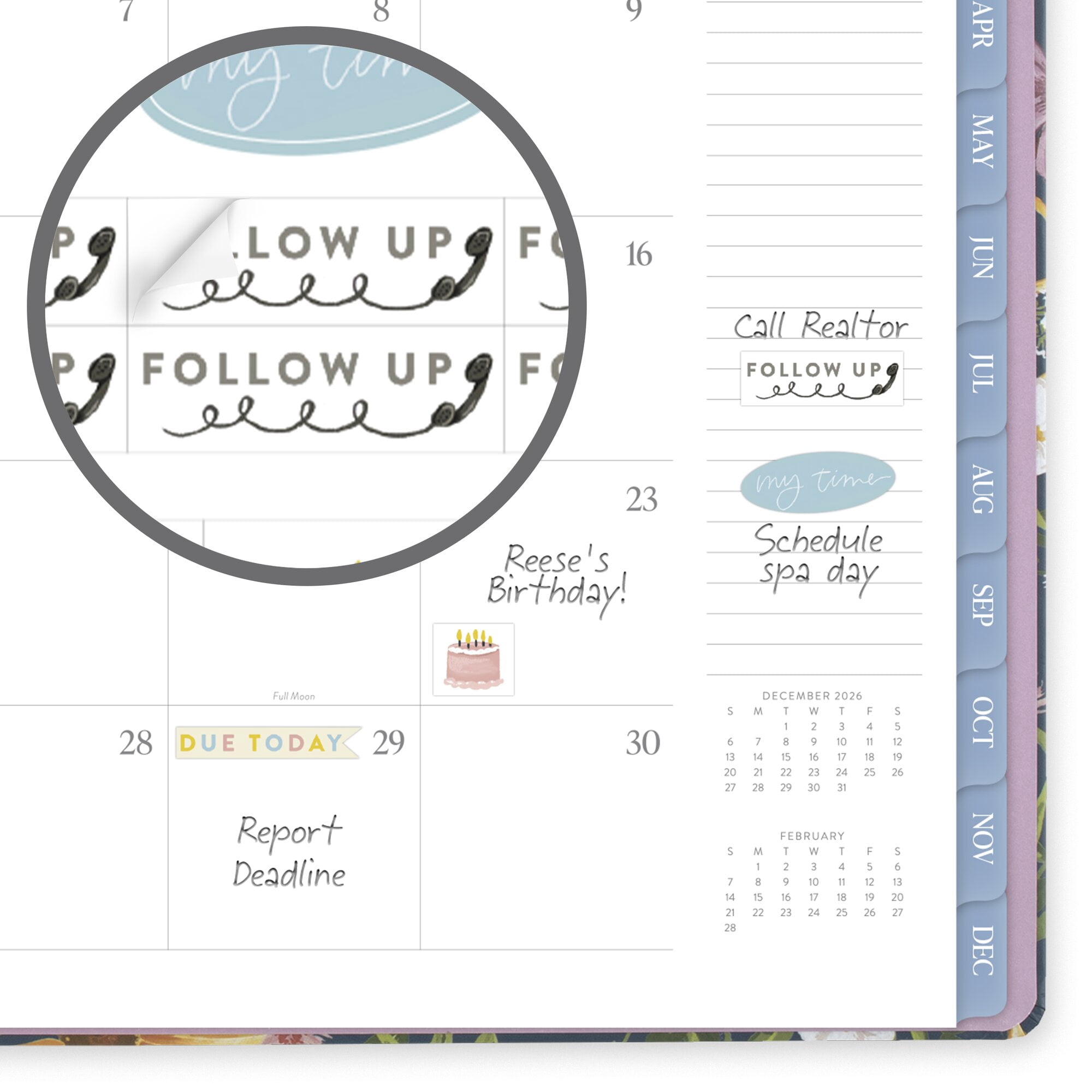 PenPillar for Mead Cambridge 2027 Weekly Monthly Planner Wildflower Large 8 12 x