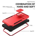 thumbnail image 3 of SaniMore for Samsung Galaxy S21 FE (6.4" 2021) Case, [Sliding Camera Window] Wireless Charging Shockproof Drop Resistant Hybird PC TPU Anti-slip Heavy Duty Protective Shell, Red+Black, 3 of 7