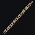 thumbnail image 2 of Elegante pulsera para hombre, joyería de Hip Hop, diamantes de imitación de cristal, diamantes, collar de cadena de eslabones chapado en oro cubano, 20 cm, 2 of 4