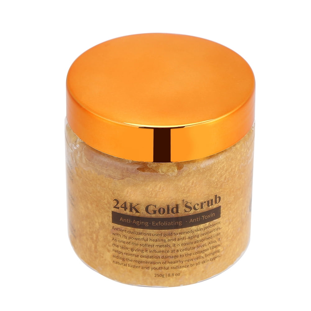 24K Gold Body Scrub Greater Psychological Well Being, Exfoliate and Moisturize Natural Body Scrub, Exfoliating Body Scrub, for Skin Students Home Body