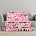 thumbnail image 3 of Pink Fleece Blanket For Cancer Zodiac Inspiring Gift Filled With Courage And Hope Sofa Bed Travel Camping Polyester Throw Shipped From USA Soft Warm Comfortable Flannel Blanket Gift, 3 of 9