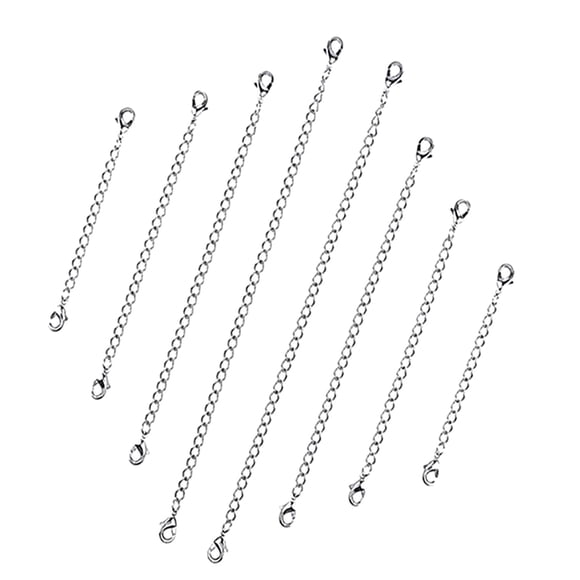 Cadena de extensión de collar con hebilla de langosta de acero inoxidable de 8 piezas con cierre de langosta en ambos extremos para hacer joyas DIY