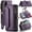 Purple, variant on Crossbody for Samsung Galaxy S20 Case Wallet【RFID Blocking】with 10-Card Holder Zipper Bills Slot, Soft PU Leather Magnetic Shoulder Wrist Strap for Galaxy S20 Wallet Case Women