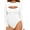 B Long Sleeve White (Round Neck), variant on YOUI-GIFTS Women's Sexy Cutout Front T Shirt Long Sleeve Short Sleeve Bodysuit Jumpsuits