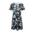 thumbnail image 2 of GZWYHT Robes d'Été, Robes pour Femmes 2025 Robe d'Été à Manches Courtes avec Poche Robe Décontractée Douce Midi, Robes Décontractées, Robe, Robes de Vacances S, 2 of 4