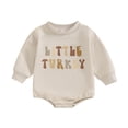 thumbnail image 6 of Douhoow Newborn Baby Thanksgiving Sweatshirt Romper Girl Boy Long SleeveTurkey Bodysuits 0-18 Months, 6 of 8