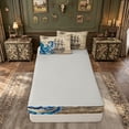 thumbnail image 4 of meiyoeat Vintage Octopus Zipper Comforter Set with Fitted Sheet and 2 Pillowcases for Men Kids, Nautical Map Compass Ocean Sail Adventure Zipper Bedding Set, Beige, Grey Reversible, 3-Piece, 4 of 6