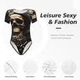thumbnail image 4 of Balery Gold Rose Skull Body de cuello redondo de manga corta para mujer Tops de manga corta Tops básicos-Medium, 4 of 7