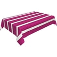 thumbnail image 2 of Rectangle Table Cloths, Modern Magenta White Bold Stripes Oblong Tablecloth Washable Table Cover for Kitchen Dinning Party Tabletop Modern Decoration 60 x 84inch, 2 of 8