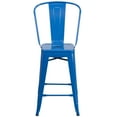 thumbnail image 6 of Merrick Lane Blue 24" High Metal Counter Height Stool with Removable Back for Indoor-Outdoor Use, 6 of 11