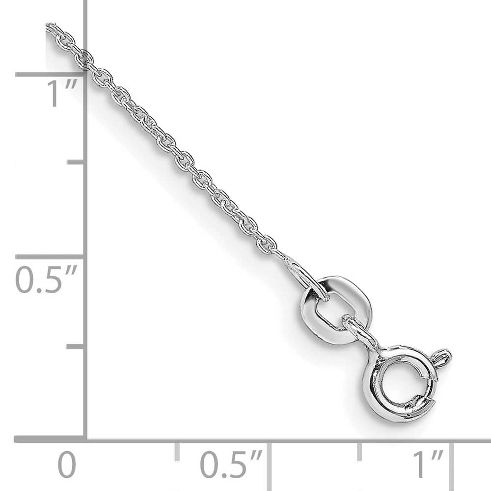 Finest Gold Sterling Silver Rhodium-Plated 1 mm Cable Chain Anklet