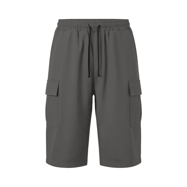 FhsagQ Male Cargo Short Pants for Men with Slanted Front Pockets and Backless Design for Utility Workwear Light Gray Size S