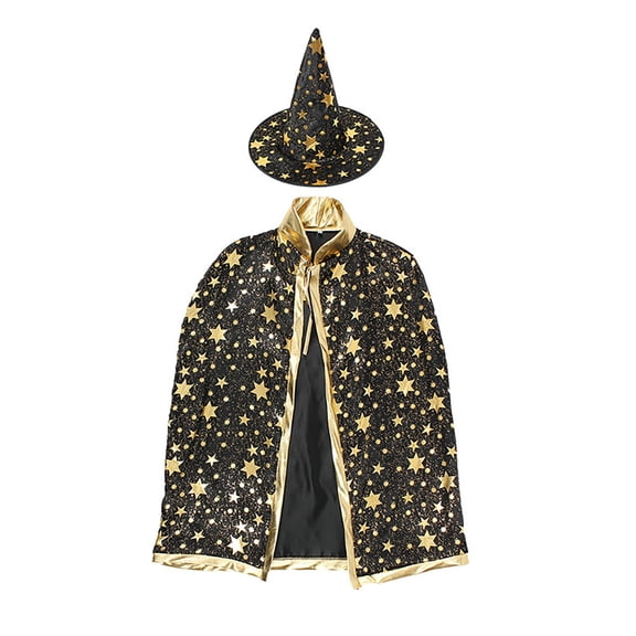 Likimi Halloween Costumes For Adults Stage Show Stars Print Dress Up Cosplay Tops With Hat Performance Comfortable Cosplay Costume One Size