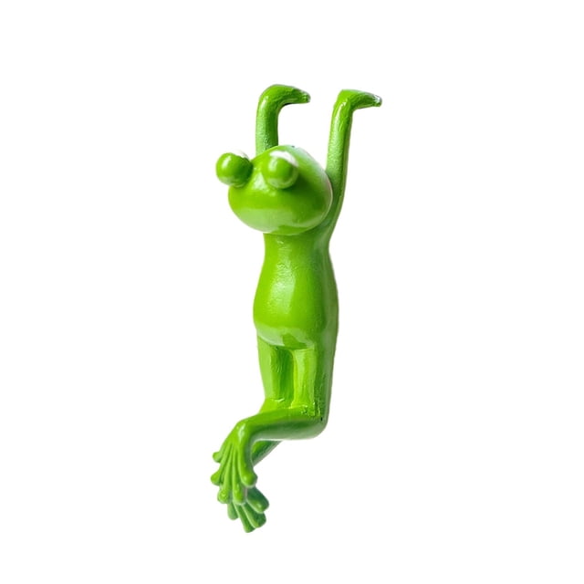 Figura de rana abrazadora, creativa y divertida artesanía de resina, decoración de jardín, escultura de animal para patio, valla, balcón, escritorio Estilo C
