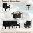 thumbnail image 5 of ASJMR 2PCS 3 Seat Aluminum Armrest Sofa with 2 Swivel Rocking Chairs & 45" Fire Pit Table & Glass Top Table & 2 Armrest single Chairs,Outdoor Patio Furniture Conversation Set,Black, 5 of 7