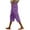 Purple, variant on Simua Women's Capri Pants Summer Casual Drawstring Elastic Waist Loose Side Button Striped Cropped Trousers