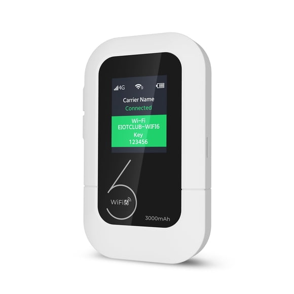 EIOTCLUB 4G LTE Portable WiFi Hotspot, Mobile Internet Pay-as-You-Go Plan | No Contract, 1GB Trial Data, 10 Device Connections, 3000mAh Battery, Pock